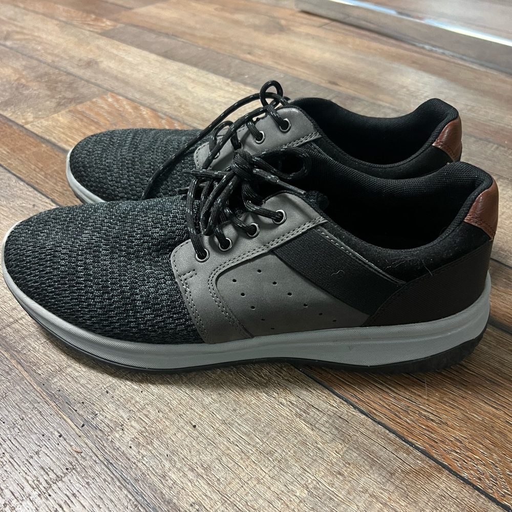 George Black and Gray Loafers with Slip-On Design